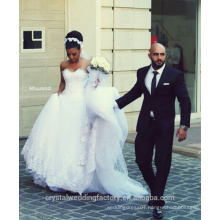 Charming Design vestido de noivaTop Crystal Luxury Wedding Dress Lace Bridal Gown Wedding Dresses CWF2358